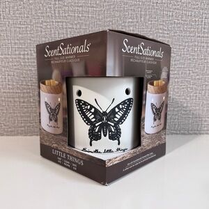 ScentSationals 'Little Things' White Butterfly Embossed Wax Warmer ~ Full Size